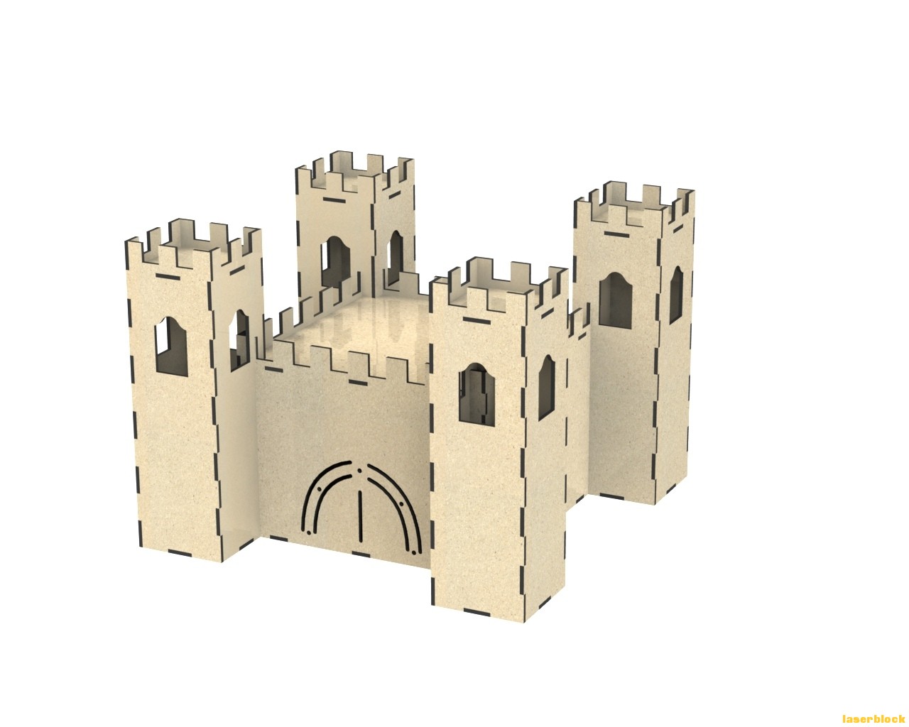 玩具城堡激光切割模型图纸