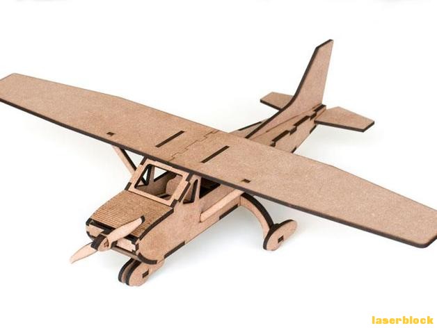 激光切割模型图纸塞斯纳飞机