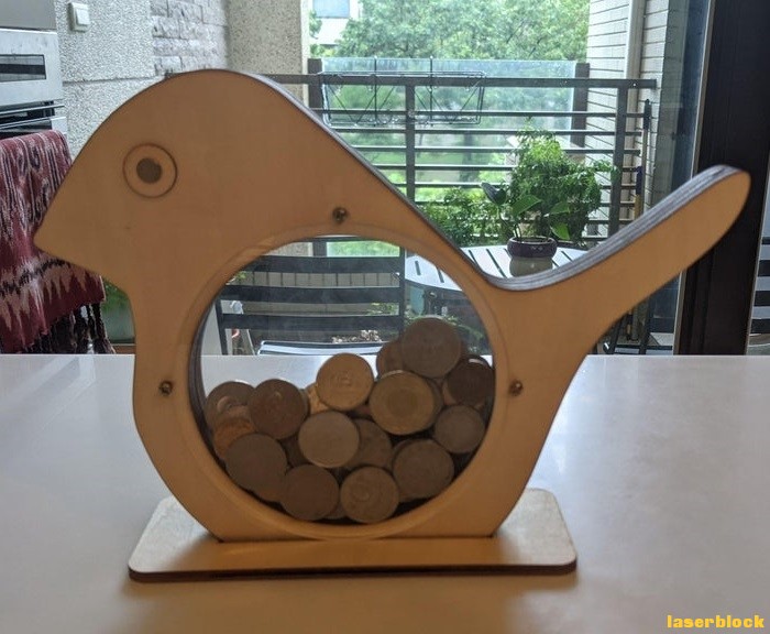 小鸟存钱罐激光切割设计图