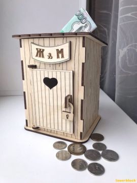 激光切割设计图丨小屋存钱罐