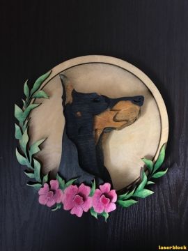 激光切割设计图丨多伯曼犬
