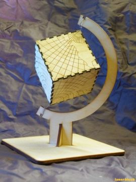 激光切割设计图丨立方体地球仪