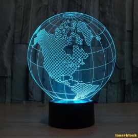 激光切割创意设计图丨亚克力灯-地球