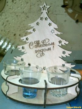 激光切割设计图丨圣诞杯架